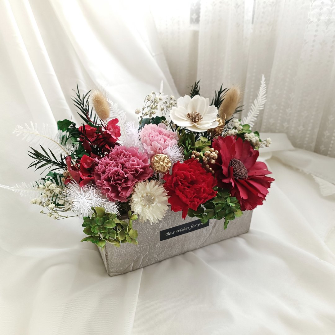 【珍爱】母亲节 花束/康乃馨永生花/盆花 - 干燥花/捧花 - 植物．花 红色