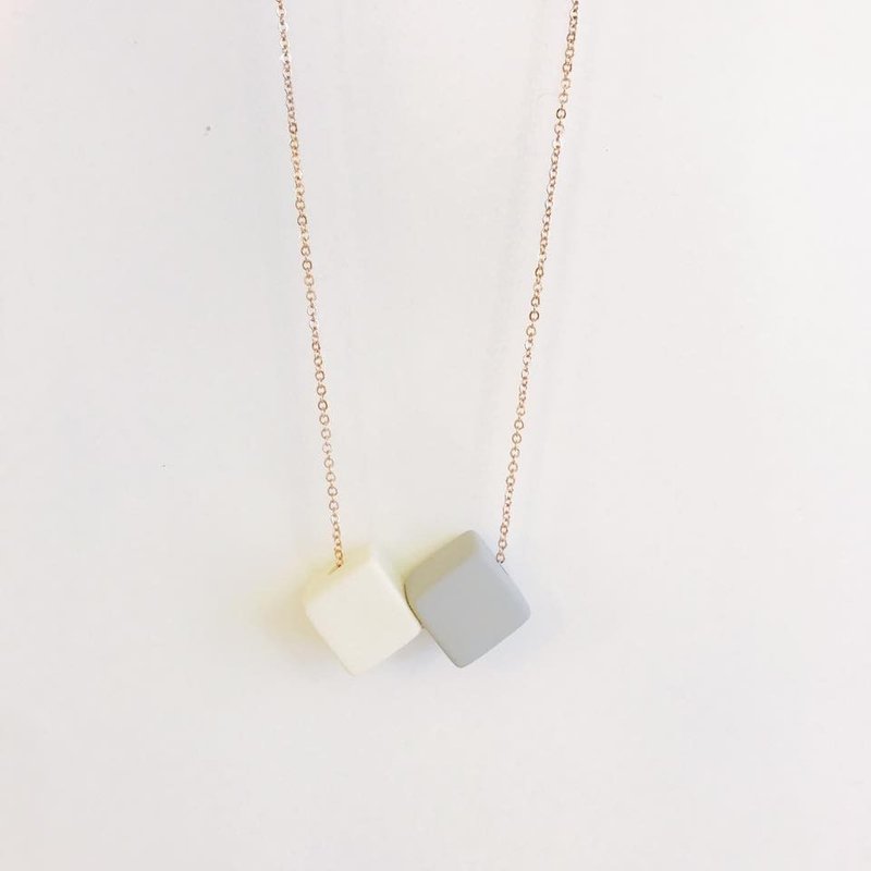 灰白色 型珠子颈链 项链 颈链 项链 生日礼物 - 颈链 - 硅胶 灰色