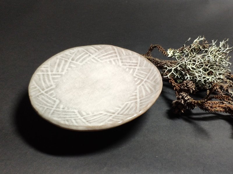 手工制作 2号 陶制点心盘 - 盘子/餐盘/盘架 - 陶 卡其色