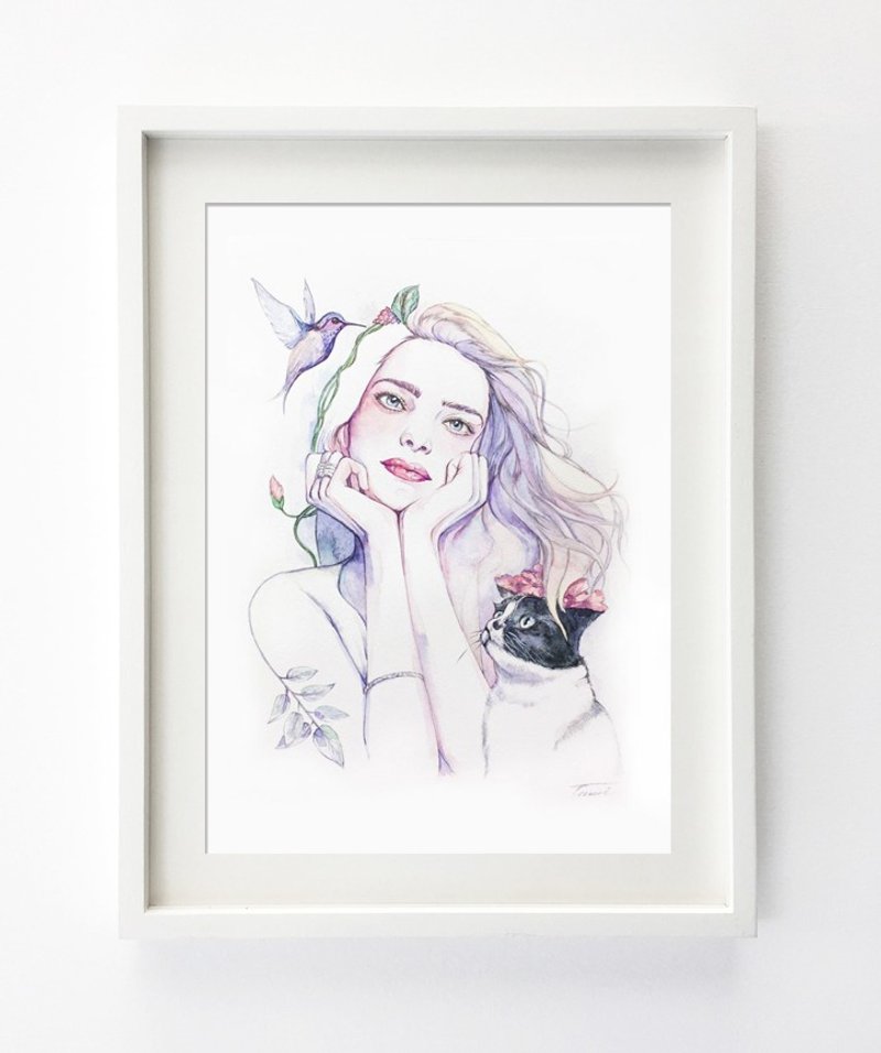 北欧风手绘铅笔水彩挂画NO.14壁画/居家摆设/室内设计 - 海报/装饰画/版画 - 纸 白色