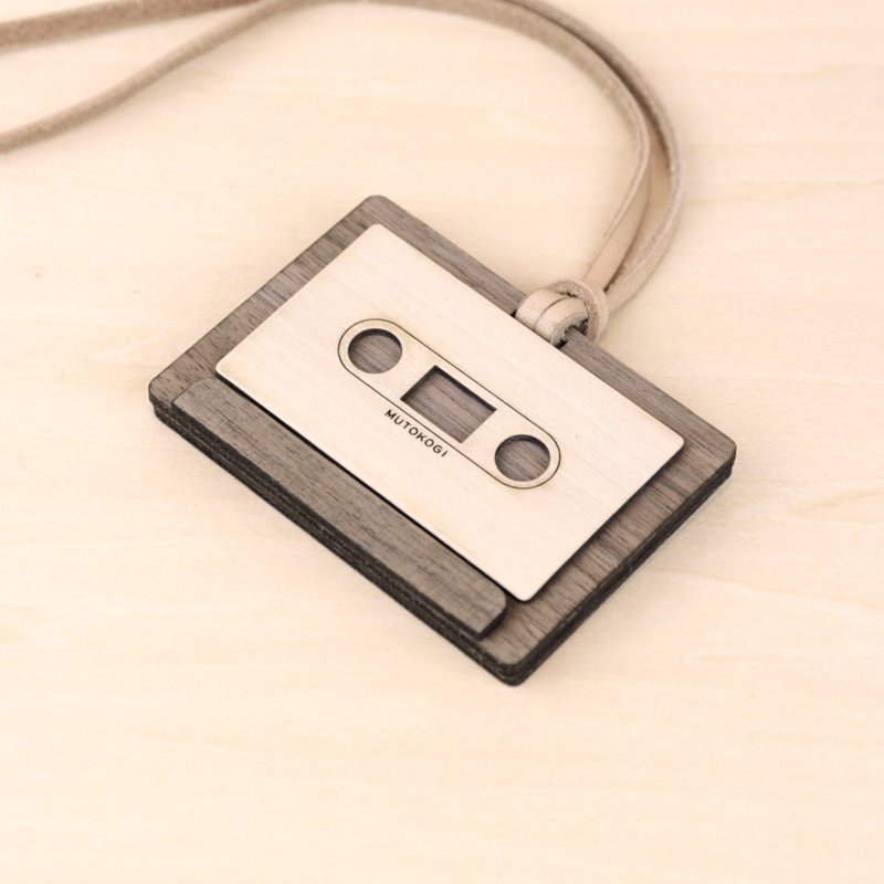 木制证件夹-横式-复古卡式录音带 票卡夹 悠游卡 活动用识别证 - 证件套/卡套 - 木头 咖啡色