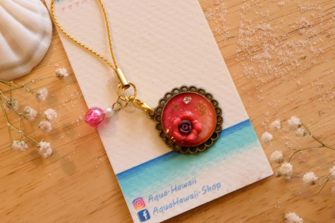 CUTE Beauty & Adorable for Endearing best gift Red Rose Key Chain Ring Charm - 耳环/耳夹 - 其他材质 红色
