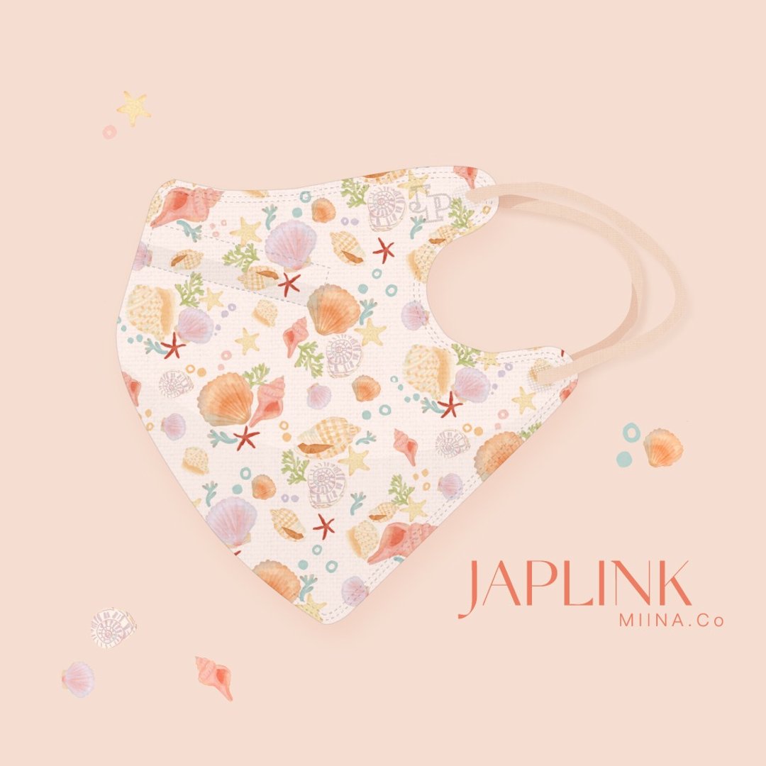 【标准】JAPLINK HEPA 高科技水驻极 立体医疗口罩- 沙滩贝贝 - 口罩 - 聚酯纤维 橘色