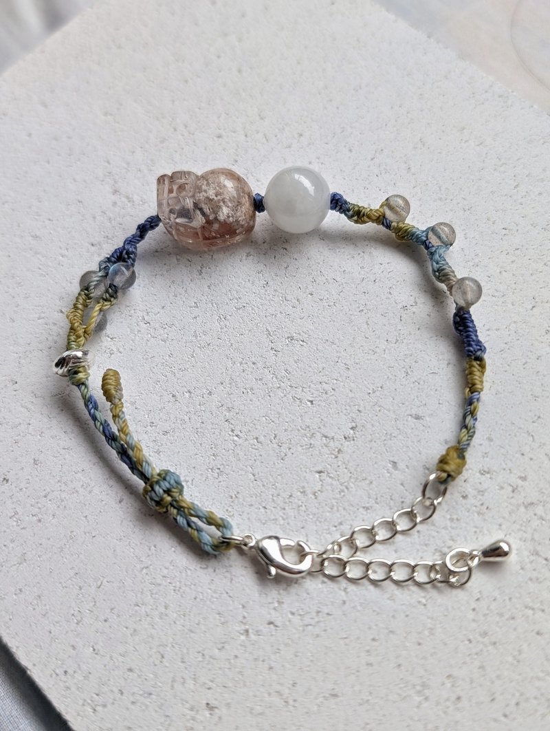 雪花幽灵貔貅编织手链│招财开运手环 - 手链/手环 - 水晶 白色