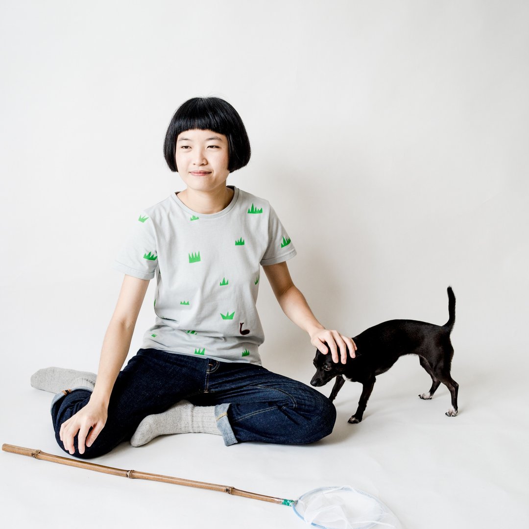 草里虫 / 棉制上衣 / t-shirt - 女装 T 恤 - 棉 灰色