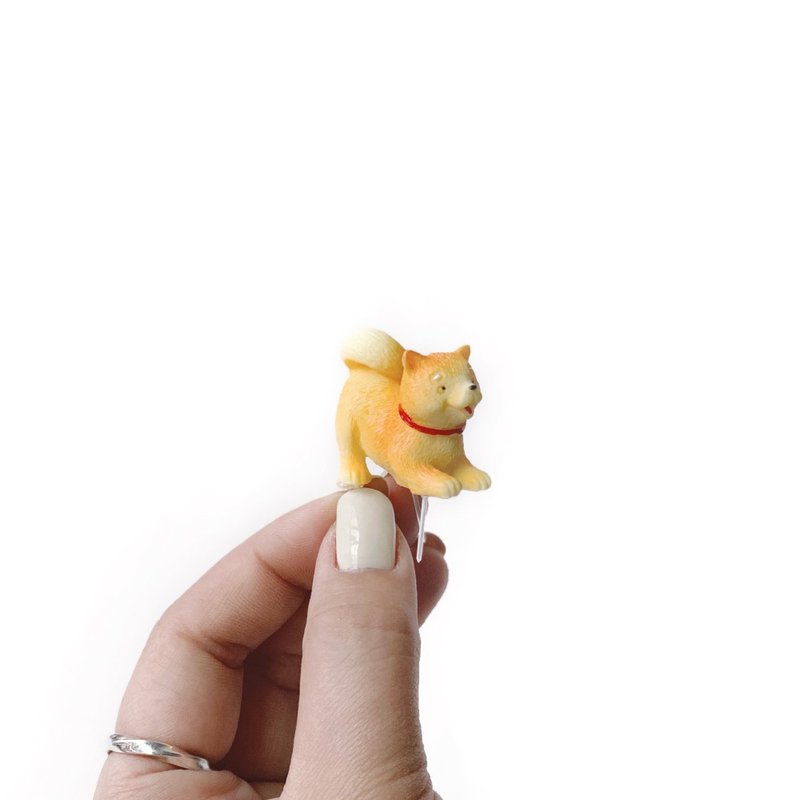 (现货) 盆栽装饰 前趴伸懒腰小柴犬摆饰 微景观插饰 - 摆饰 - 树脂 橘色