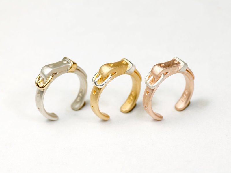 皮带耳扣/耳骨夹 cute 2.5mm - 耳环/耳夹 - 其他金属 银色