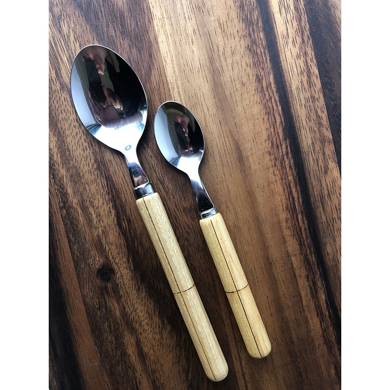 【优惠】MEISTER HAND ASIAN 木把餐具 格纹 - 餐刀/叉/匙组合 - 木头 