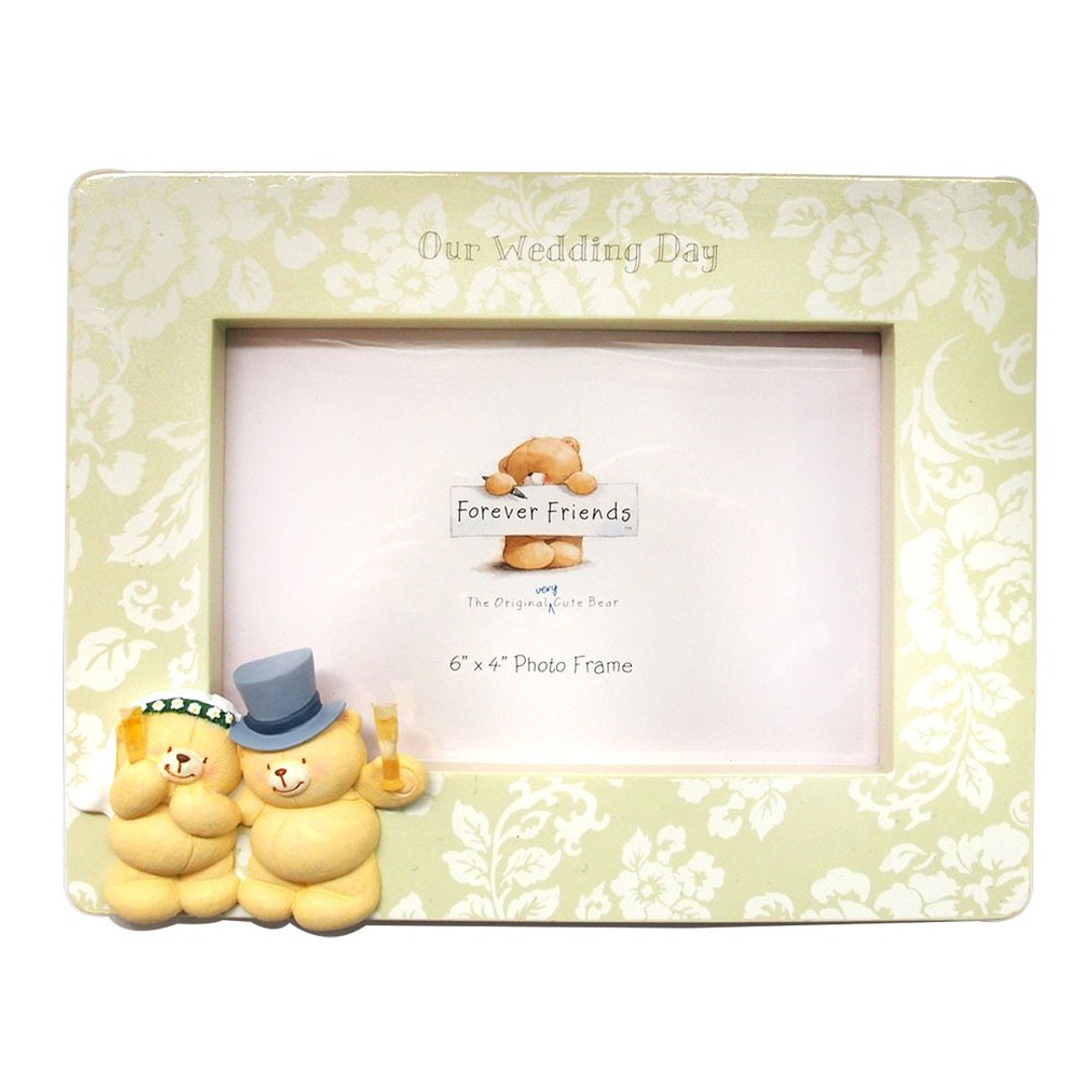4X6熊熊结婚相框【Hallmark-ForeverFriends礼品】 - 画框/相框 - 聚酯纤维 多色
