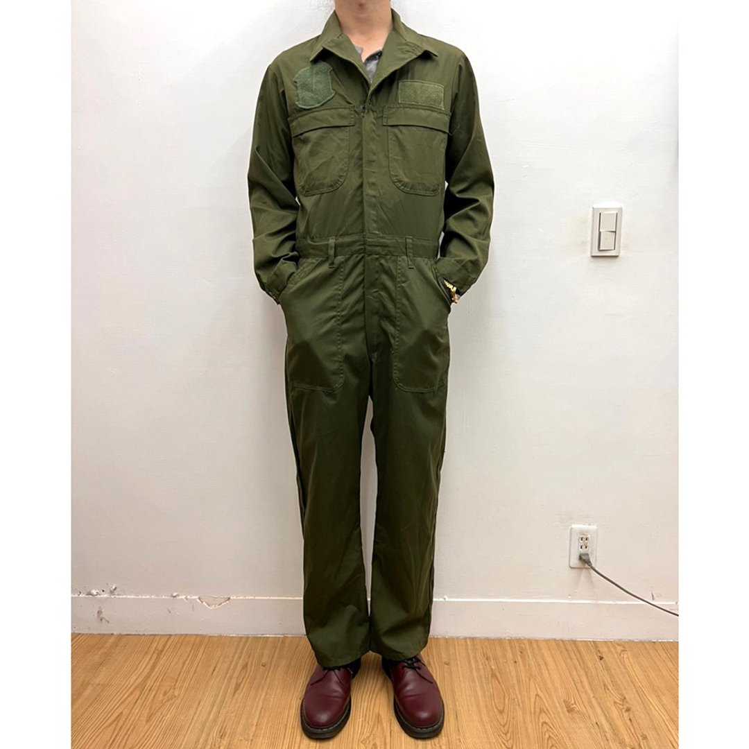 美军 公发 连身服 军绿 布章 古着 二手 coveralls - 背带裤/连体裤 - 棉 绿色