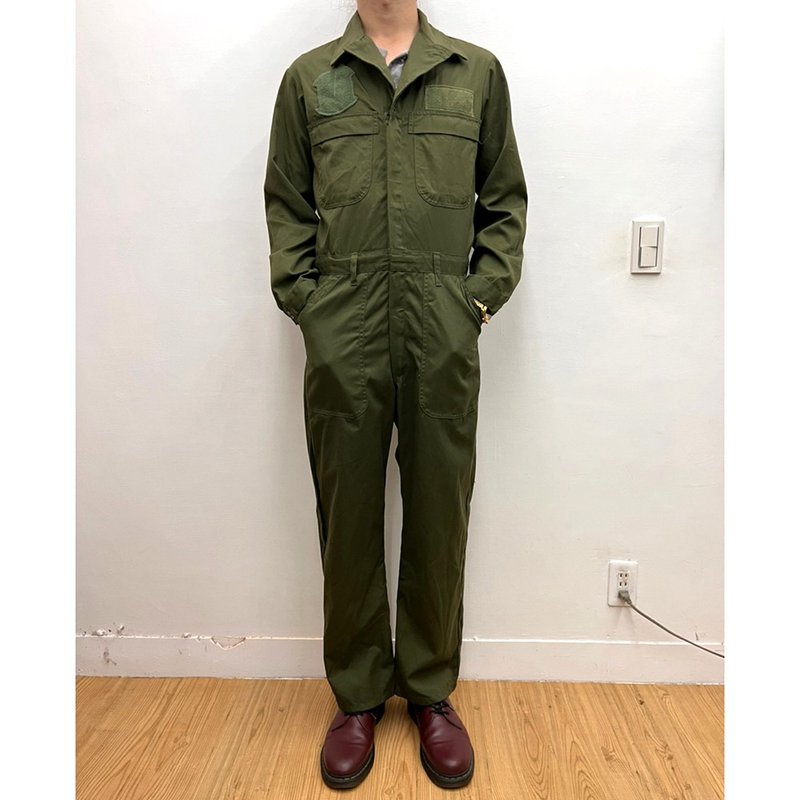 美军 公发 连身服 军绿 布章 古着 二手 coveralls - 背带裤/连体裤 - 棉．麻 绿色