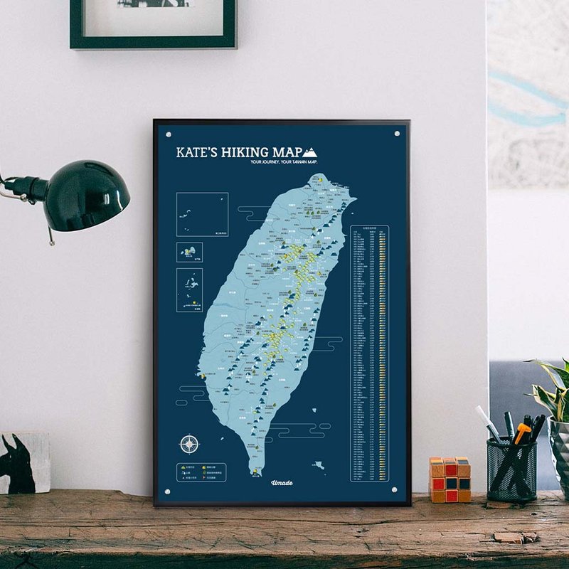 台湾百岳地图-订制磁吸系列海报-峰矿蓝(定制化礼物)-IKEA留言板 - 海报/装饰画/版画 - 纸 蓝色