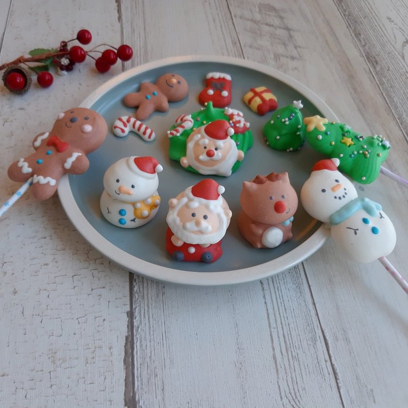 【圣诞限定】欢乐圣诞节马林糖礼盒-12入(圣诞节前已满单,目前排单12/28寄出) - 蛋糕/甜点 - 新鲜食材 红色