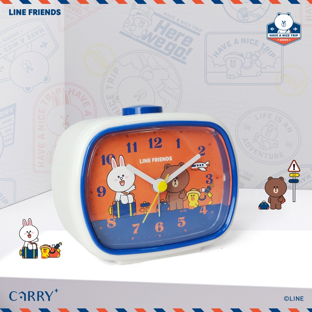 LINE FRIENDS爱旅行闹钟 (静音扫秒机芯) - 时钟/闹钟 - 塑料 蓝色