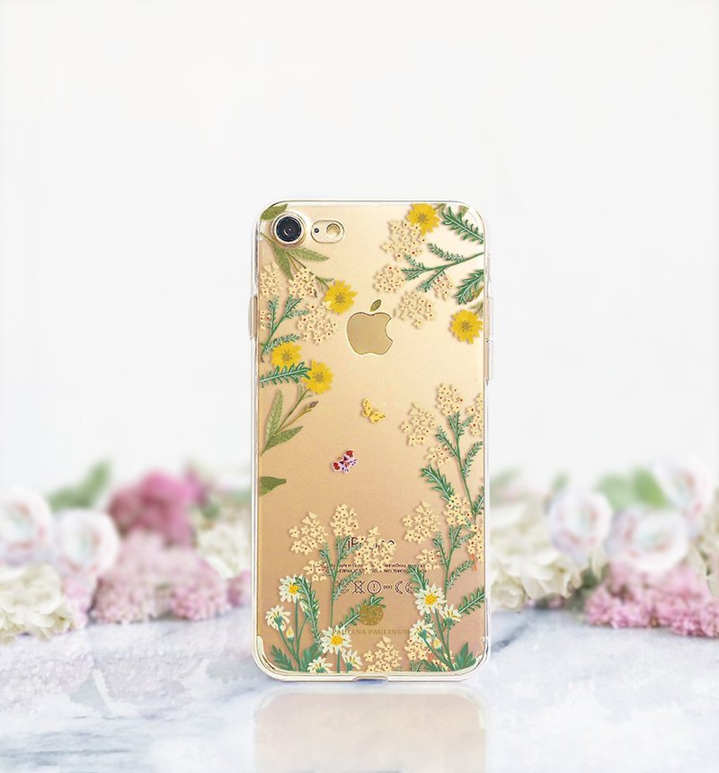 蝴蝶花园 免费刻字 手机壳iPhone XR Samsung s8圣诞交换礼物 - 手机壳/手机套 - 塑料 黄色