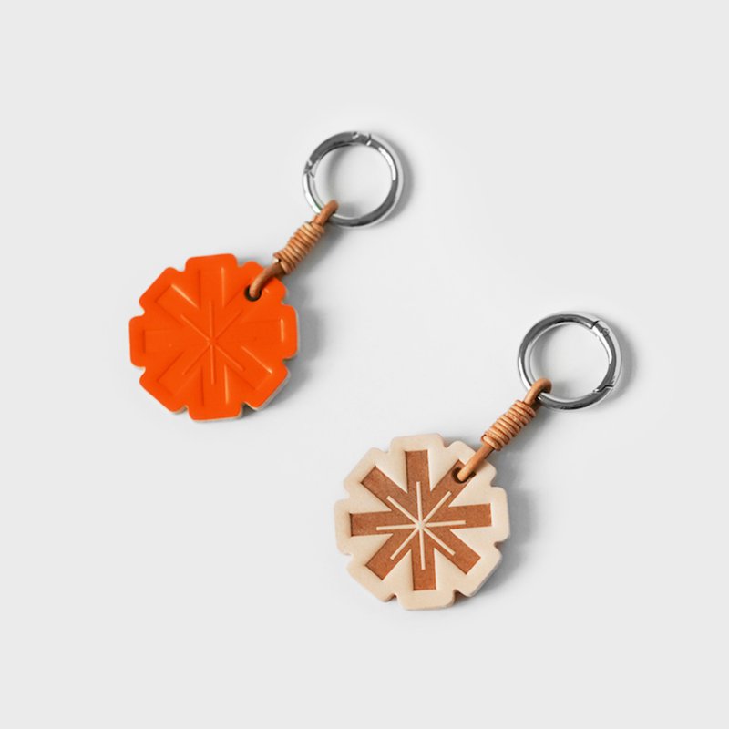 HUANGS 艹一田人【NFC功能】星星皮革钥匙圈 吊饰 - 钥匙链/钥匙包 - 真皮 橘色