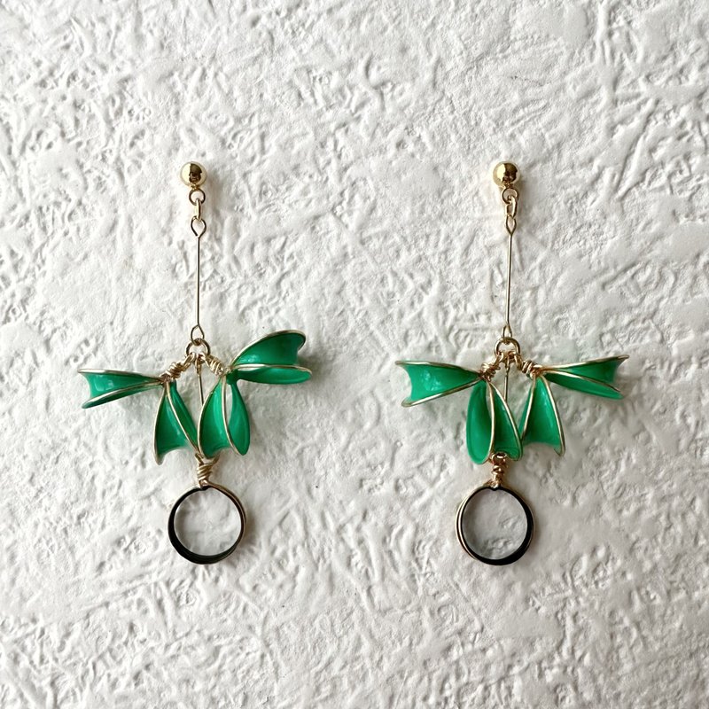 以花朵为灵感的金属丝配件 - 耳环/耳夹 - 其他金属 