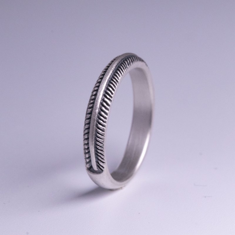 羽毛戒指 / DR-82 - 戒指 - 纯银 银色