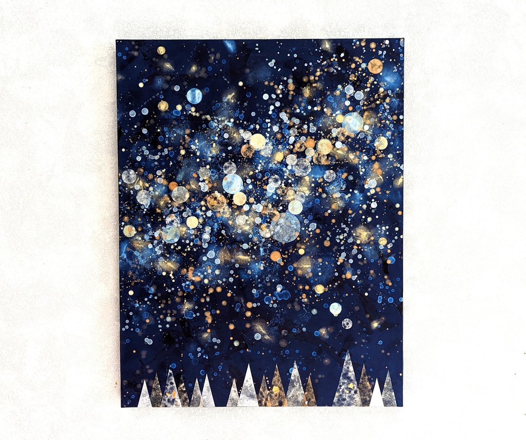 星星与森林P10（压克力原画） - 海报/装饰画/版画 - 木头 蓝色