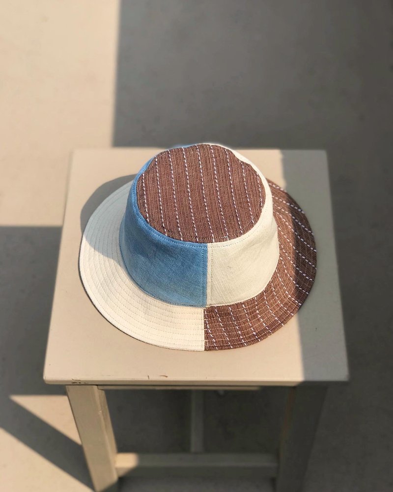 Patchwork Bucket Hat  (Waterproof) - 帽子 - 棉．麻 