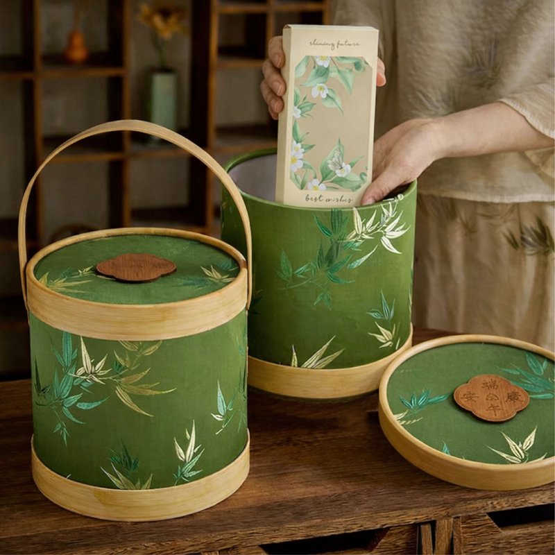 端午竹绣礼盒 刺绣布艺 2026 高级端午礼盒推荐 - 茶 - 纸 绿色