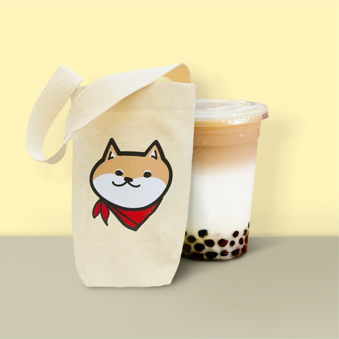 领巾柴犬环保杯袋 手摇饮料提袋 - 随行杯提袋/水壶袋 - 其他材质 卡其色