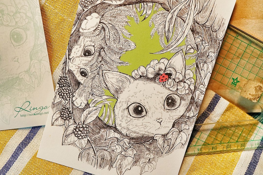 森林捉迷藏明信片 - 卡片/明信片 - 纸 白色