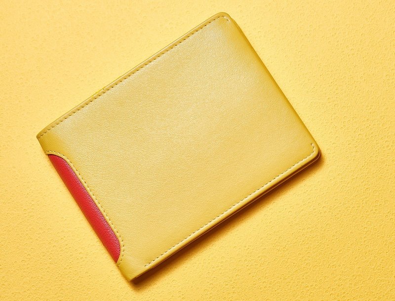 【出清品】衬色点睛短夹 皮夹 真皮 钱包 礼物 男女 情人节 推荐 - 皮夹/钱包 - 真皮 黄色