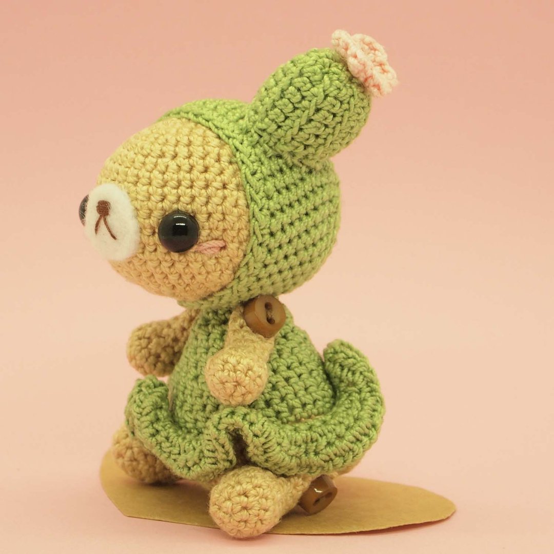 钩针娃娃/ amigurumi /钥匙链/仙人掌服装/玩偶【接单订制】 - 钥匙链/钥匙包 - 棉 绿色