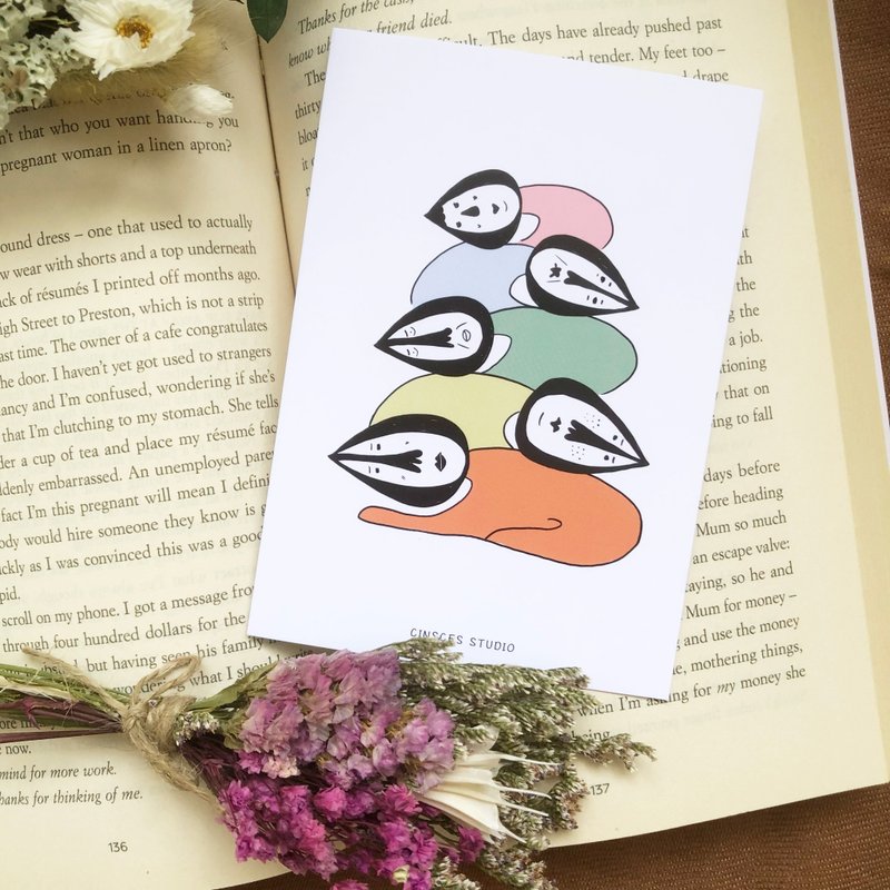 挤在一起也没关系 高质感厚磅数插画明信片 卡片 - 卡片/明信片 - 纸 