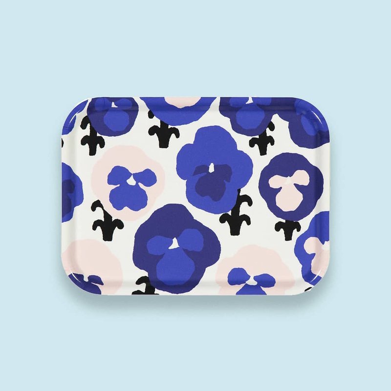 白桦木托盘 (紫色三色堇) - 托盘/砧板 - 木头 粉红色