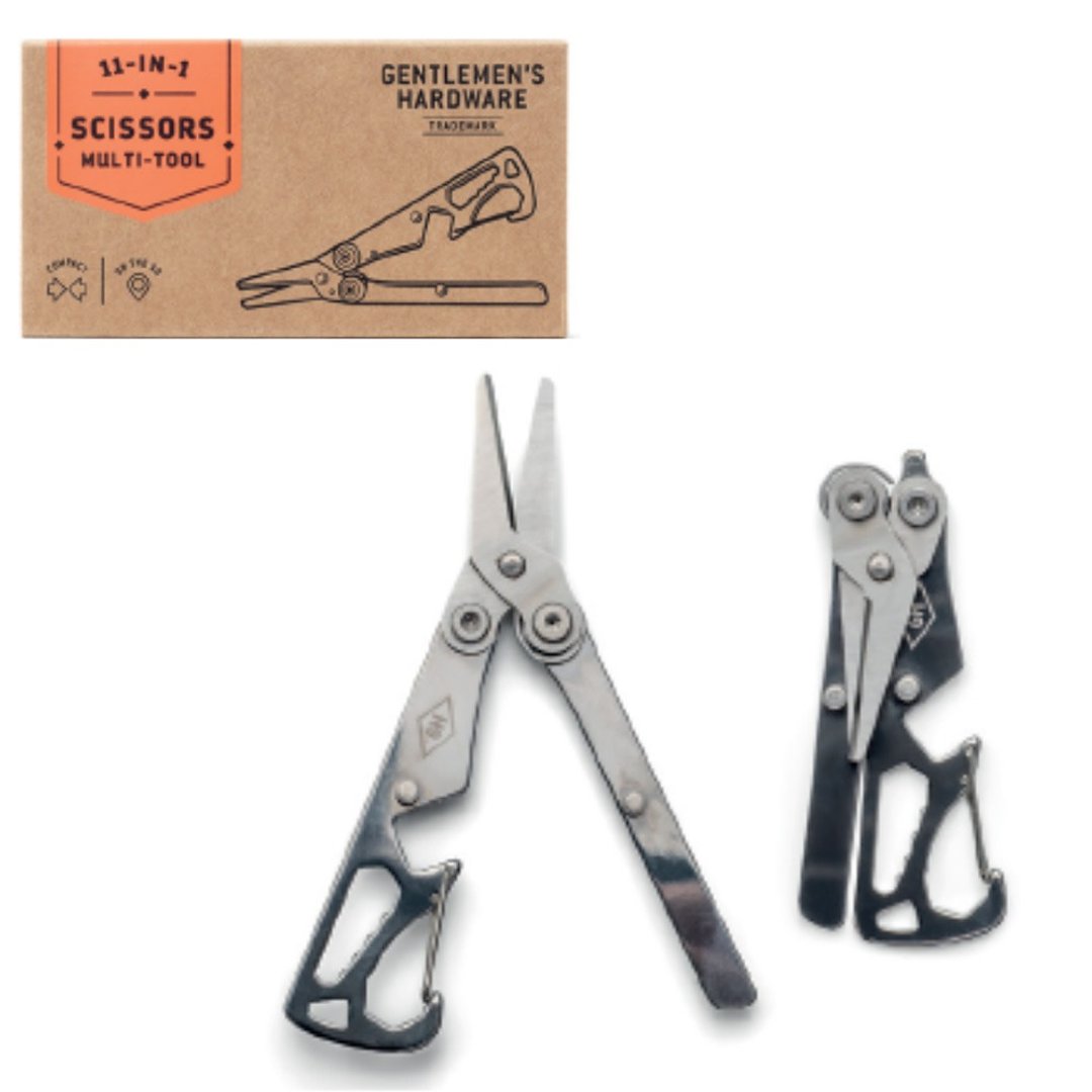 【Gentlemen's Hardware】11合1剪刀多功能工具 - 露营用品 - 不锈钢 黑色