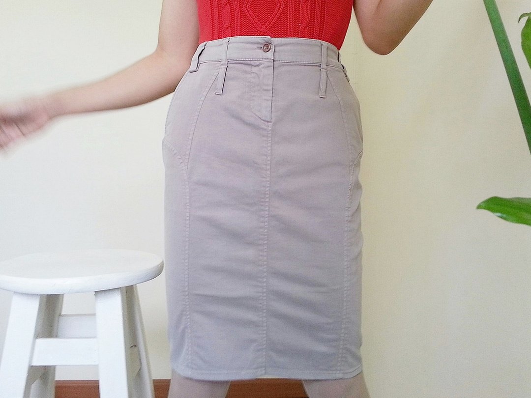Vintage DOLCE and GABBANA Gray Pencil Skirt - 裙子 - 棉 灰色