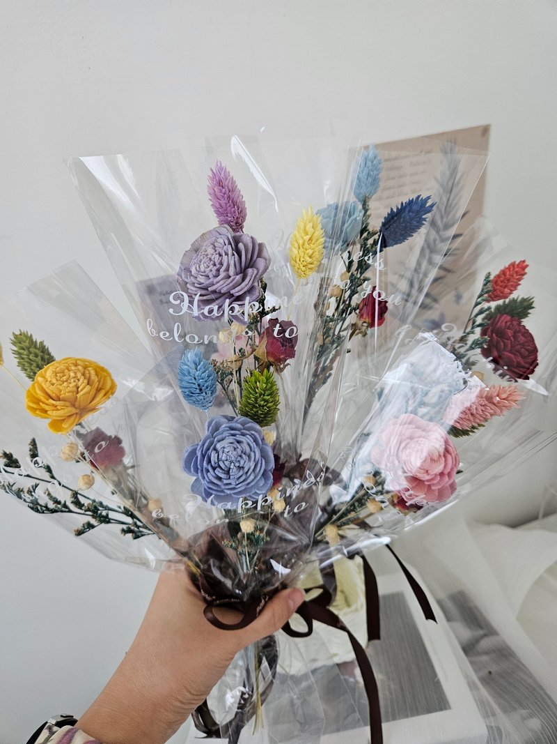 索拉玫瑰单支小花束 婚礼小物 万用花束 - 干燥花/捧花 - 植物．花 多色