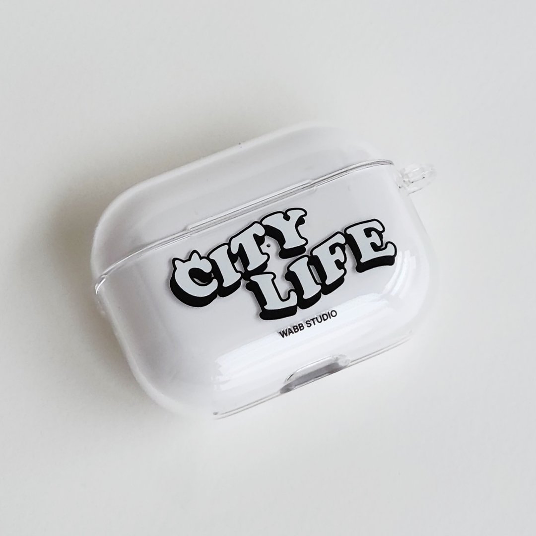 City Life Airpods/Buds 保护套 - 耳机收纳 - 塑料 透明