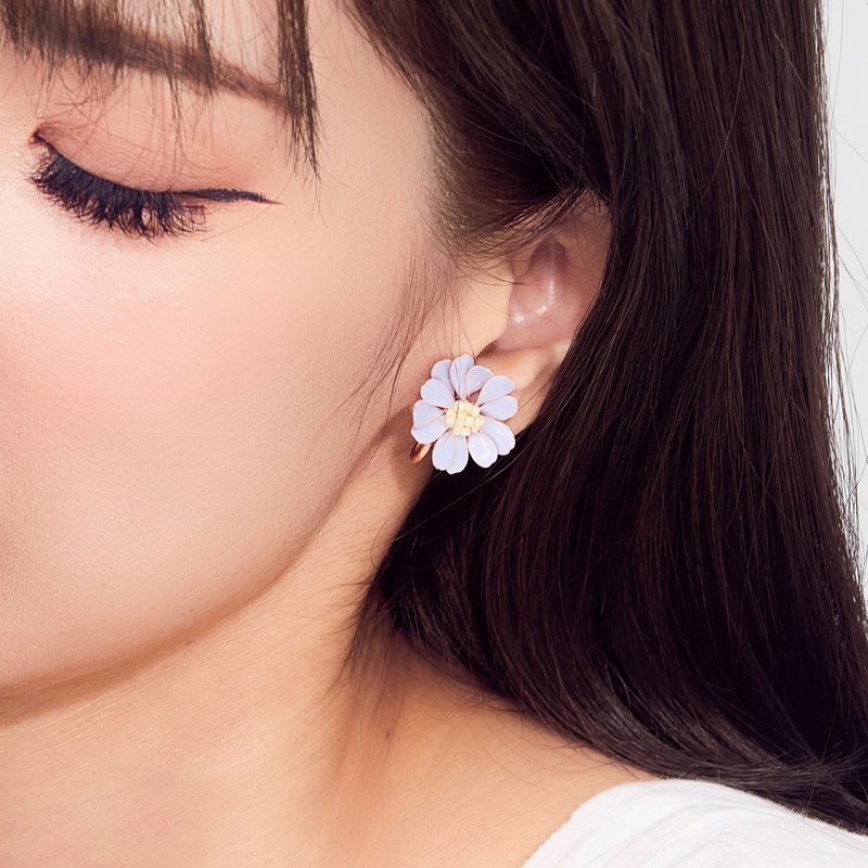 迷你 雏菊 粉蝶花 樱花 小白花 小花耳环 耳钉 耳夹 耳针 - 耳环/耳夹 - 树脂 多色