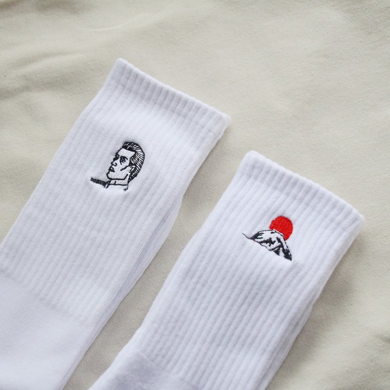 油头富士组合包 - 袜子 - 棉．麻 白色