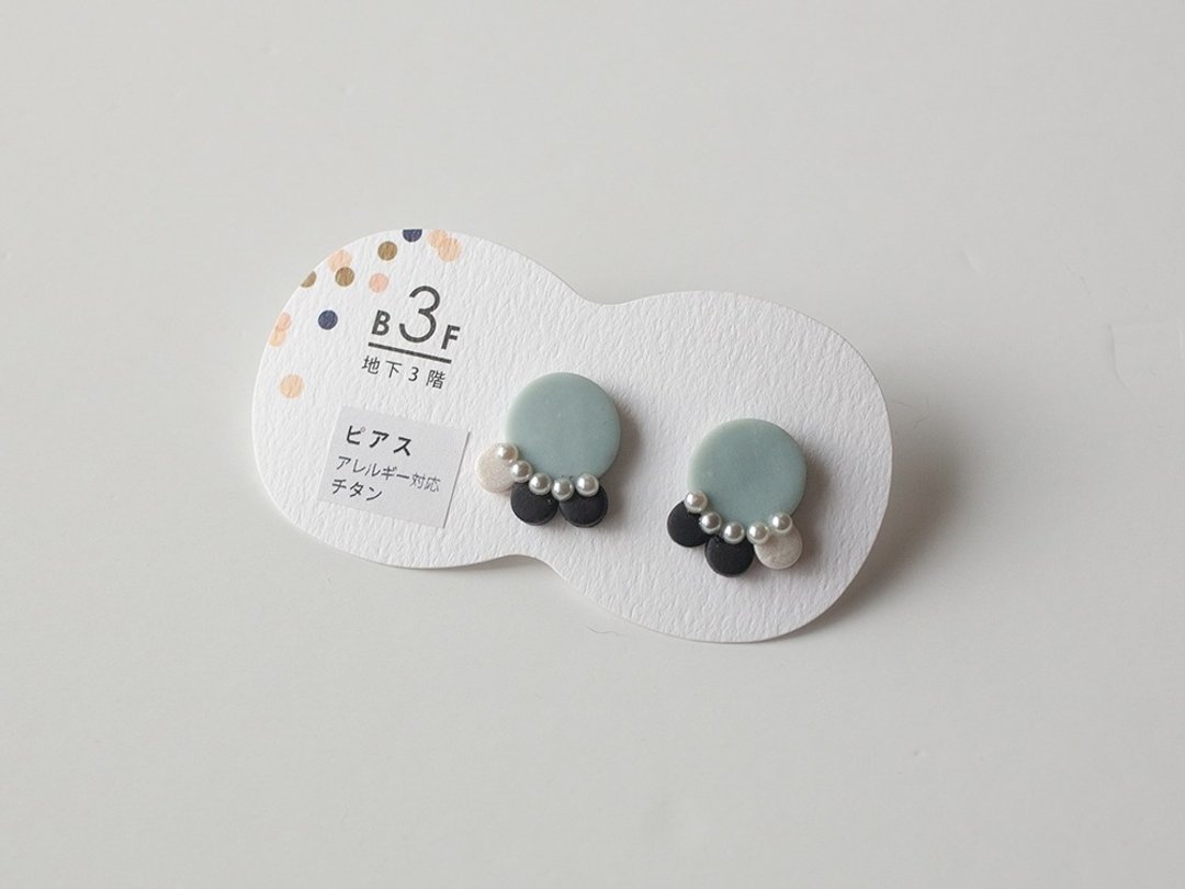 1 point only / scalp earrings - 耳环/耳夹 - 粘土 蓝色