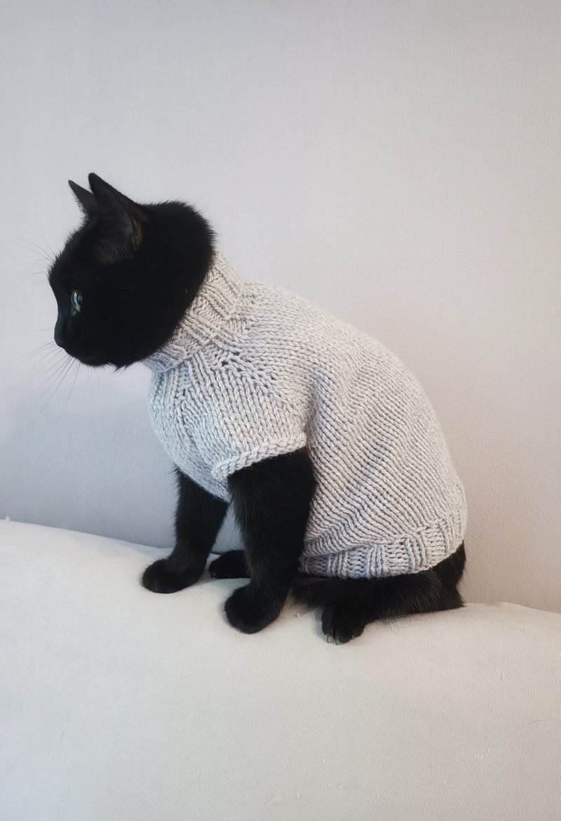 Cat sweaters Basic cat jumper Sweaters for pets Sphynx cats sweaters - 衣/帽 - 羊毛 