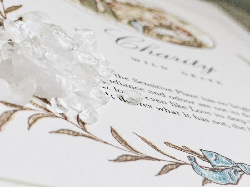 Enko |  爱丽丝的无邪 消磁白水晶御守 - 耳环/耳夹 - 半宝石 白色