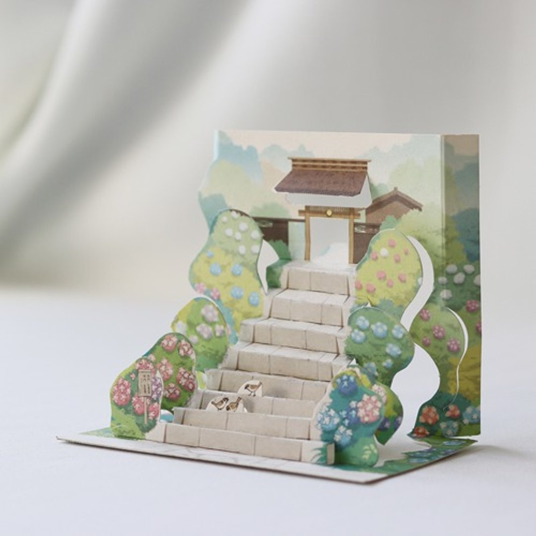起こし文はがき 樱花 花菖蒲 绣球花 银杏 四张一组 - 卡片/明信片 - 纸 多色