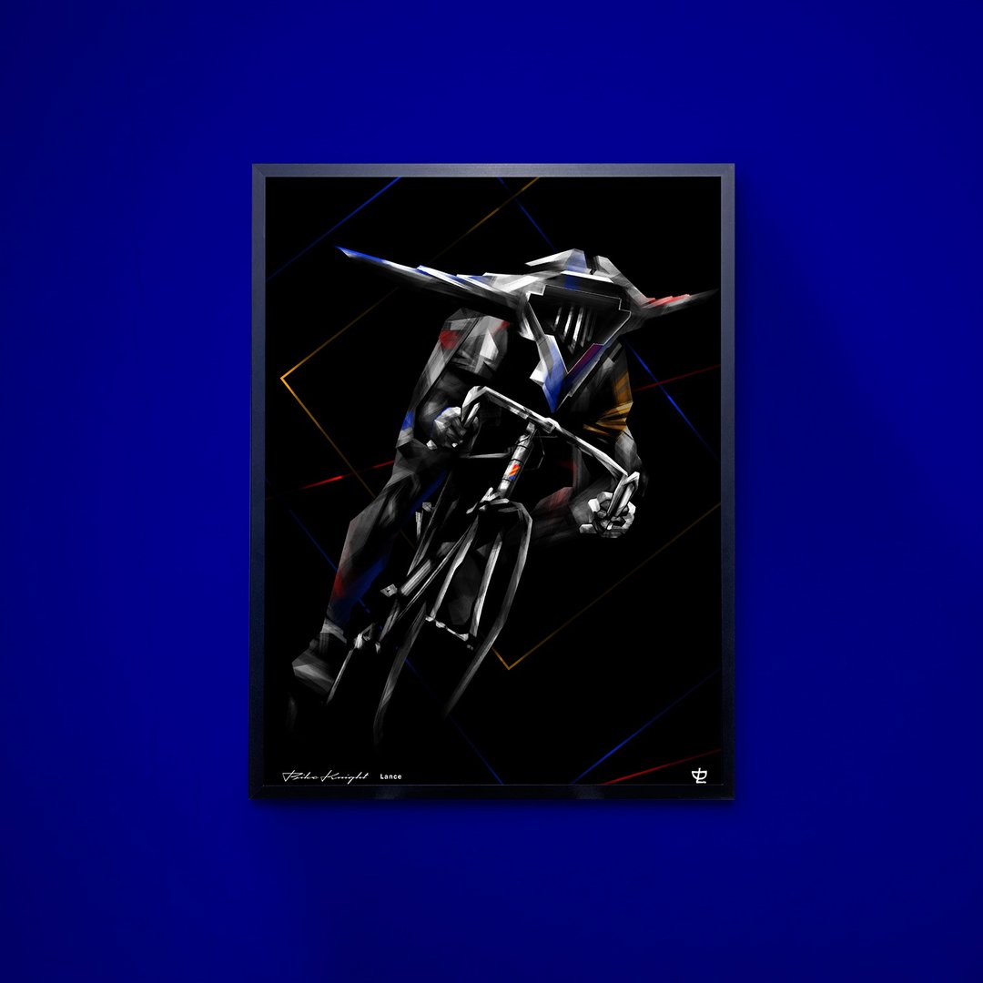 Bike Knight - Lance - Art Print/挂画/限量 - 海报/装饰画/版画 - 纸 蓝色
