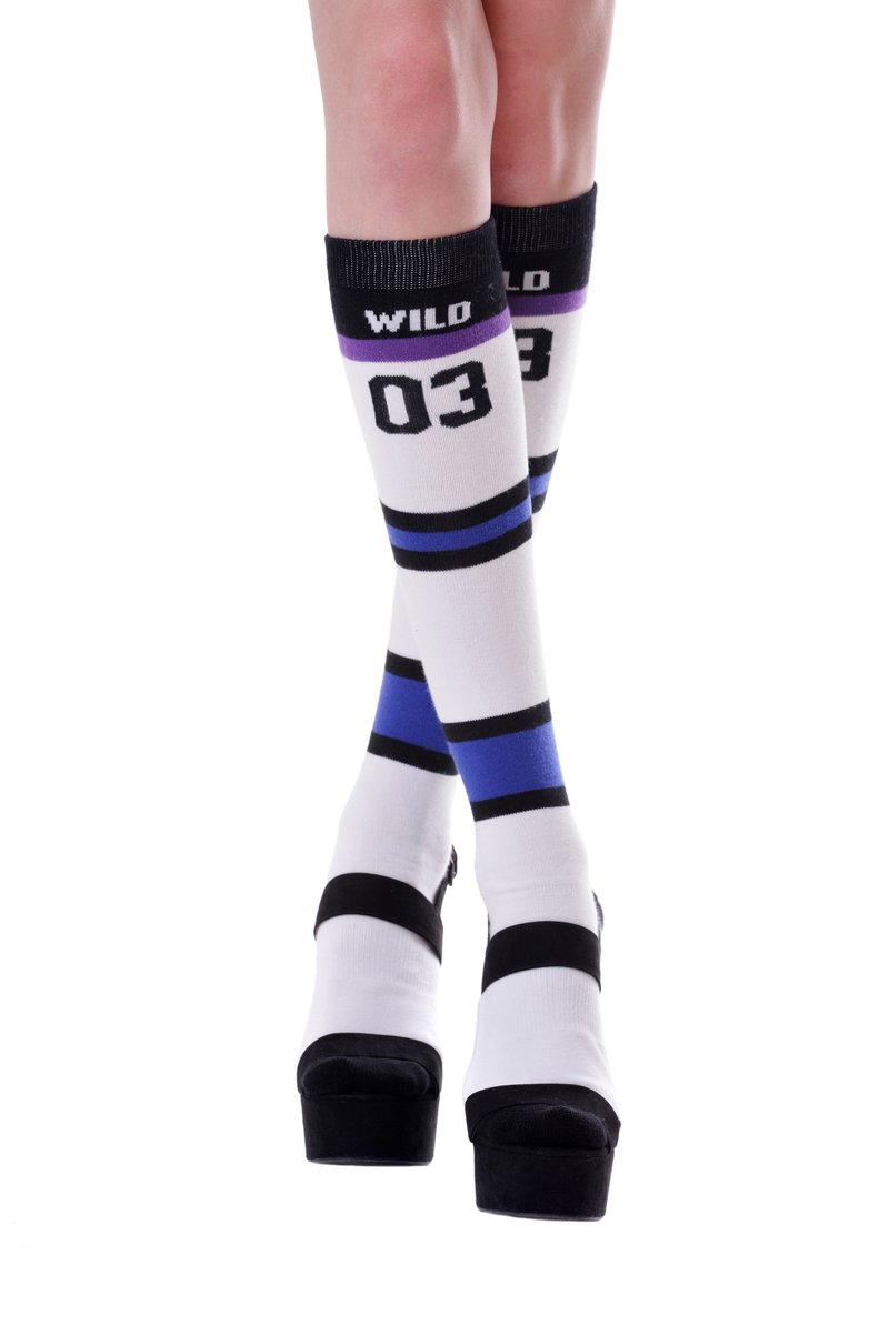 美国Fools Day及膝针织袜子 - Sport 03. - 袜子 - 棉．麻 白色