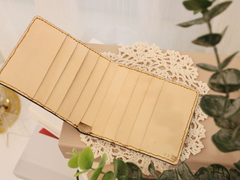 绅士男皮夹/定制礼物/免费刻字 - 皮夹/钱包 - 真皮 咖啡色