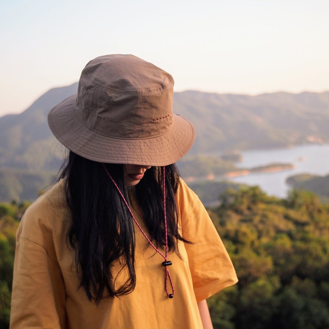 可换风绳渔夫帽 日系透气防水抗UV 帽 户外帽 登山帽(啡) S/M/L码 - 帽子 - 防水材质 卡其色