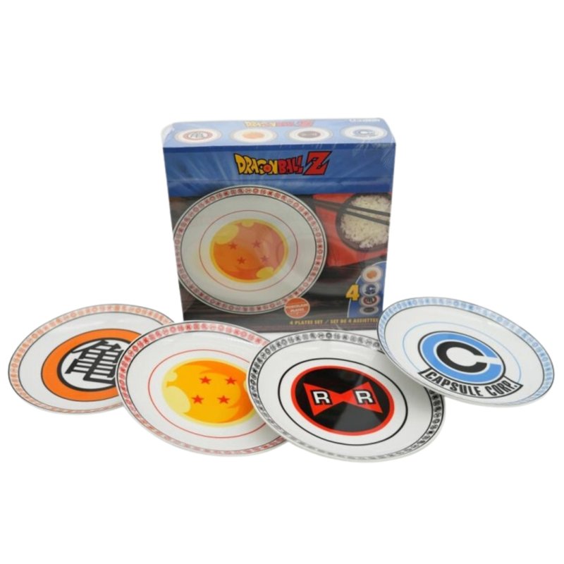 【法国设计】官方授权七龙珠经典高级瓷餐盘/餐碟套装 21CM - 浅碟/小碟子 - 陶 多色