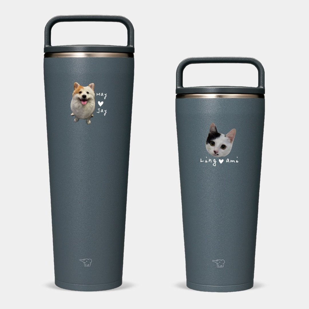 【定制化礼物】720 / 890ml 象印随行杯 宠物照片 共5色 PU010 - 保温瓶/保温杯 - 不锈钢 蓝色