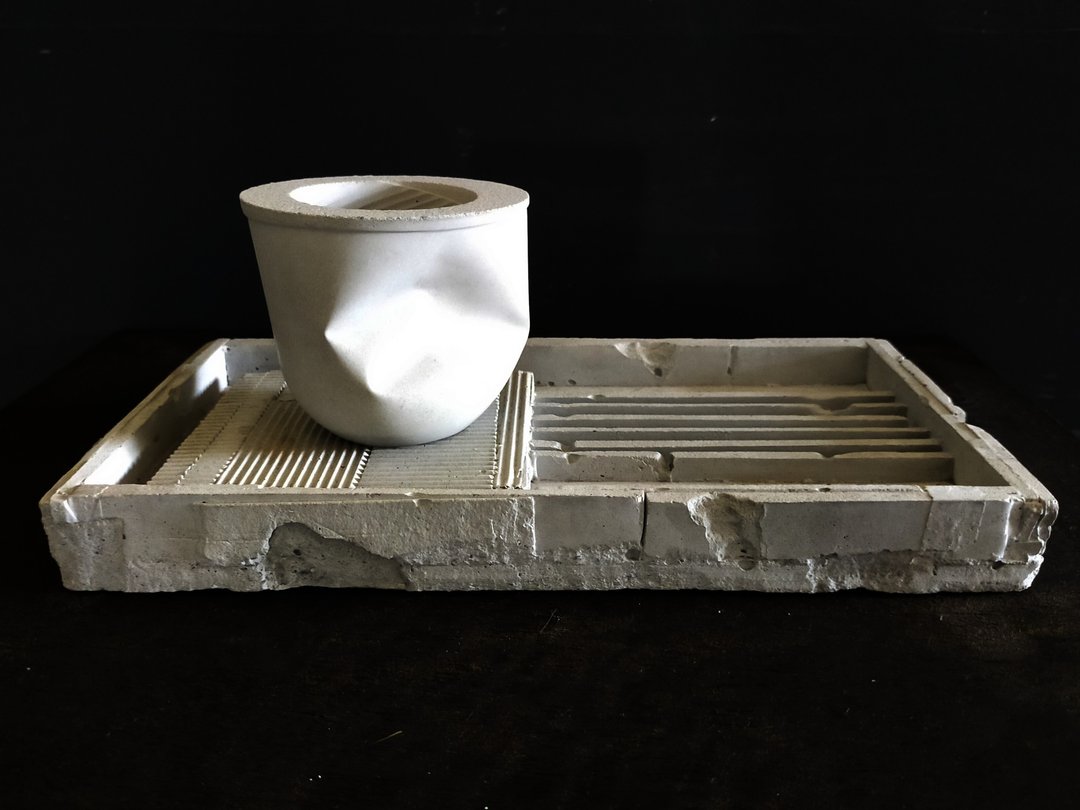 水泥茶盘—有余 - 摆饰 - 水泥 灰色