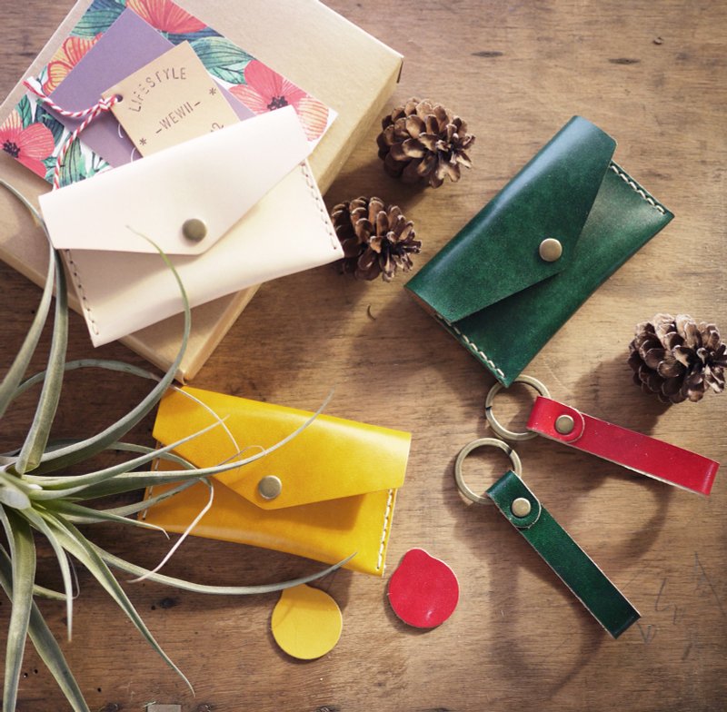 暖心礼物 城市悠游票卡夹＋钥匙圈优惠组 免费打印 礼盒包装 白色情人节 礼物 - 证件套/卡套 - 真皮 红色