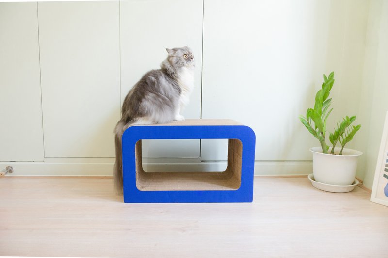 mini.c BLAU 猫抓板、猫抓板、猫屋、猫玩具、猫家具 - 玩具 - 纸 蓝色